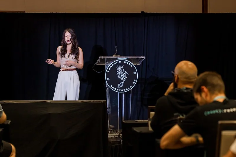 Ashley Shen speaking at LABScon 2025