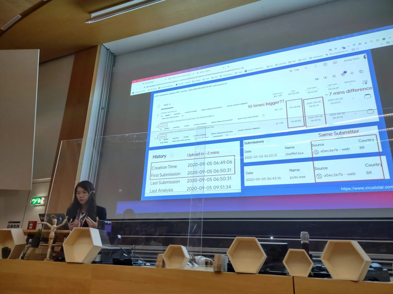 Ashley Shen presenting Threat Hunting and Campaign Tracking at VIScon 2021